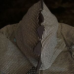 Black and White Striped Dinosaur Hood Zipper 12 months